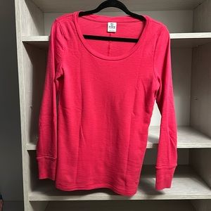 Victoria’s Secret PINK Size L Waffle Thermal Long Sleeve Shirt, Pink